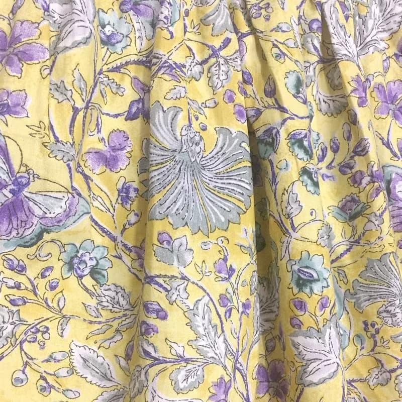領子造型無袖洋裝 衣裙 女童裝 黃底花朵 Yellow Flowers