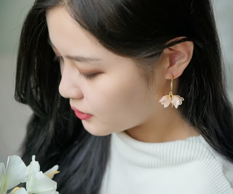 懸鈴花 - 手工樹脂耳環