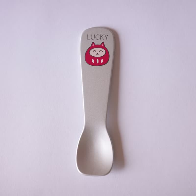 ai sayama 冰淇淋湯匙 貓達摩 銀LUCKY