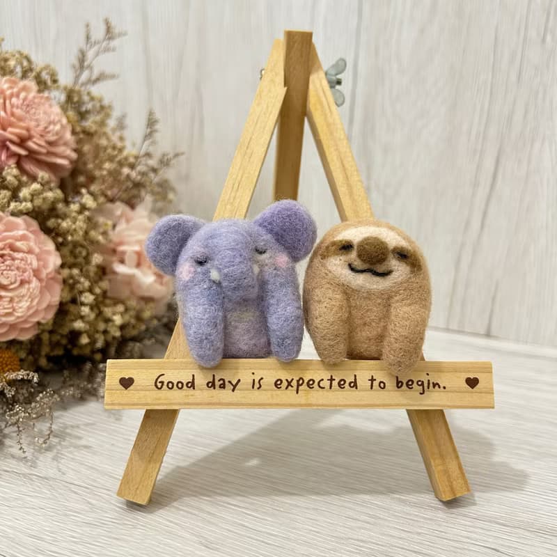 口袋小動物 大象 小樹懶 羊毛氈別針 胸針 療癒 送禮