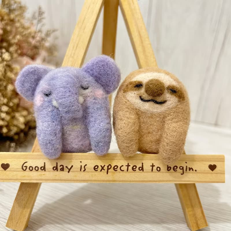 口袋小動物 大象 小樹懶 羊毛氈別針 胸針 療癒 送禮