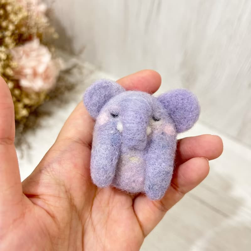 口袋小動物 大象 小樹懶 羊毛氈別針 胸針 療癒 送禮