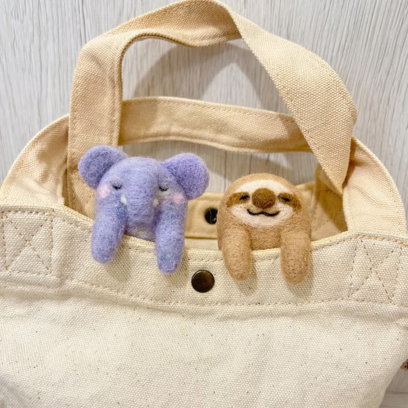 口袋小動物 大象 小樹懶 羊毛氈別針 胸針 療癒 送禮