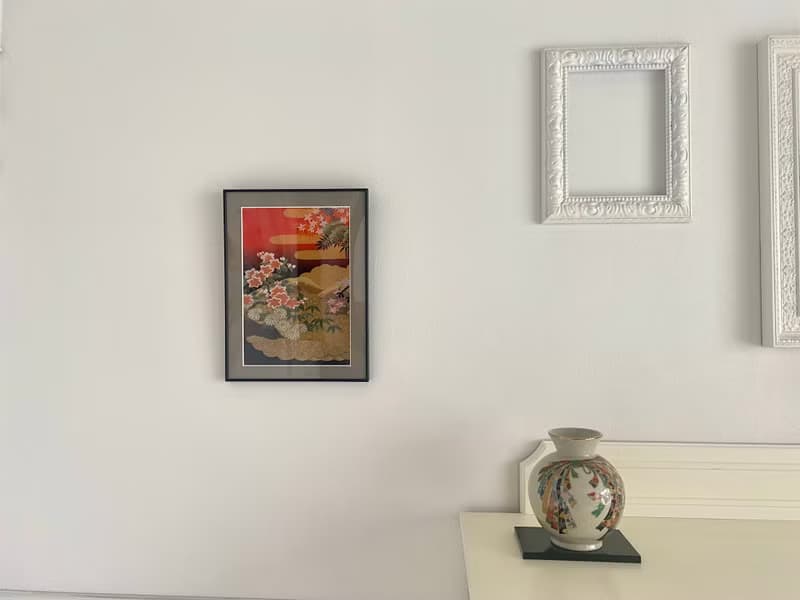 きものアート76　刺繍着物 和モダン 和風インテリア 花柄 プレゼント 結婚祝い 新築祝い 長寿祝い 縁起物