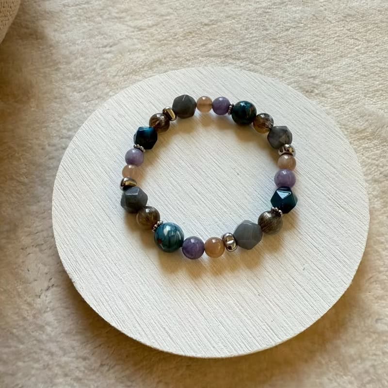 平靜心靈雨彩石彈性手鍊