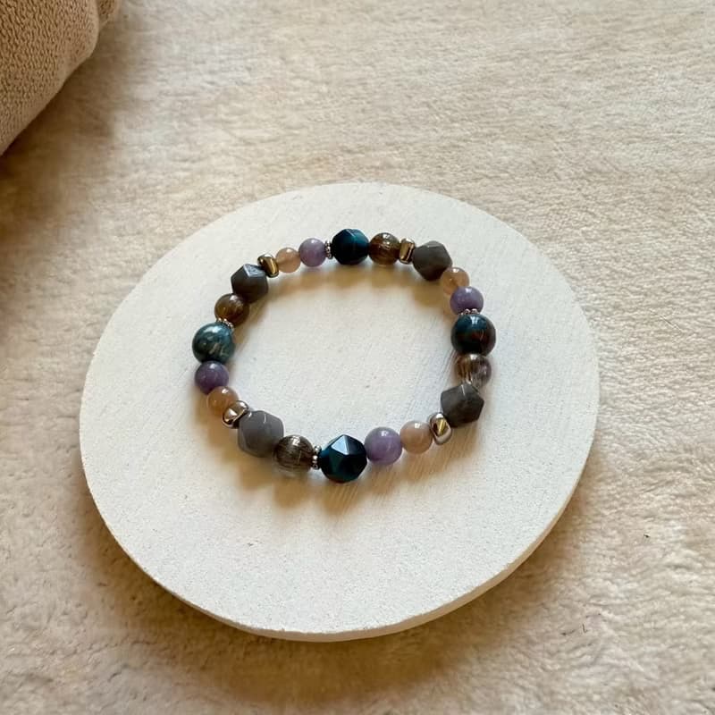 平靜心靈雨彩石彈性手鍊