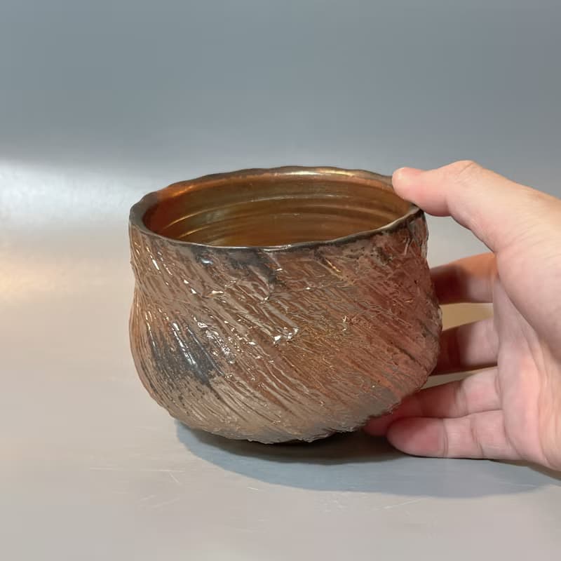 柴燒木紋大茶碗 / 水方 / 小平凡手作