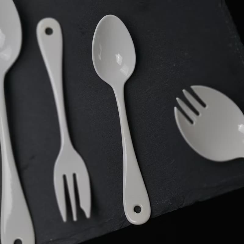 日本高桑金屬 日製白琺瑯水果甜點匙-2入