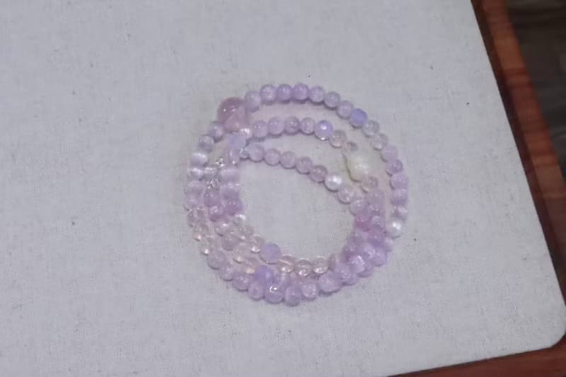 拉絲貓眼小狐仙 仙氣飄飄 精品天然紫鋰灰多圈手鏈貓眼紫鋰輝夏日