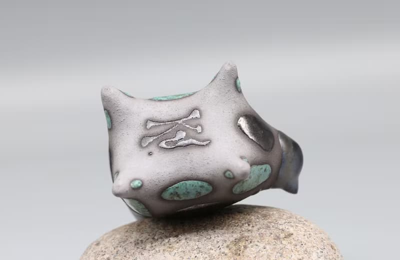 Handmade Ceramic Cat Sculpture – Modern Clay Art Figurine, Unique Animal Decor,