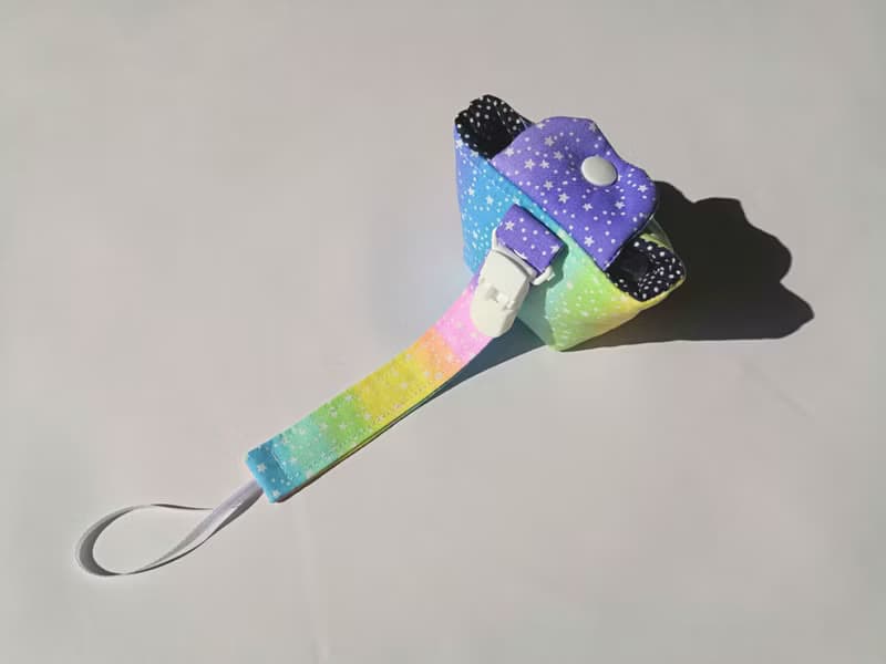 奶嘴夾 奶嘴收納袋 組合 星空彩虹/A