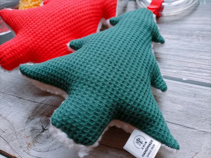 津Handmade 兩件組/圍兜/安撫手搖鈴玩偶/聖誕禮盒/彌月禮盒/限量