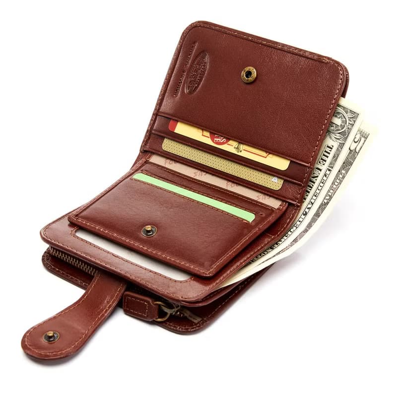 【女短夾錢包】真皮零錢包女短夾 / 皮夾錢包 / 植鞣革牛皮錢包