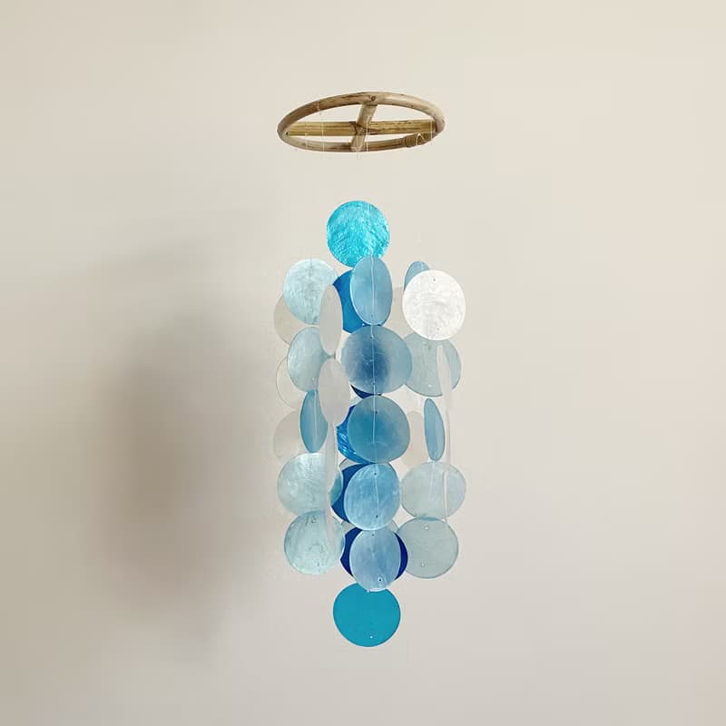 DIY-KIT | Danish Mansion_Blue Circle |Capiz Shell Wind Chime Mobile | #0-335