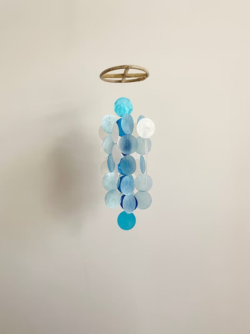 DIY-KIT | Danish Mansion_Blue Circle |Capiz Shell Wind Chime Mobile | #0-335