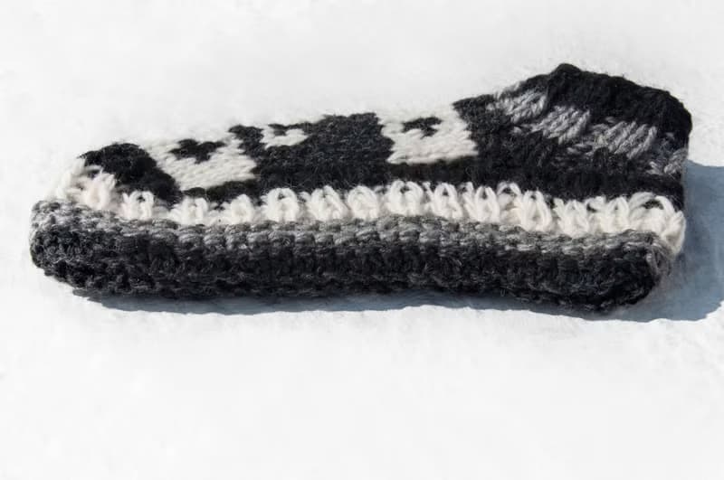 歐洲風鉤織襪 手織純羊毛針織襪/內刷毛條紋襪/羊毛鉤織長襪/保暖毛襪 聖誕禮物 情人節禮物 交換禮物 生日禮物-簡約日本