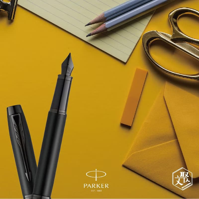 Parker 派克 新IM  特別款理性黑鋼筆 牛皮卡夾禮盒 免費刻字