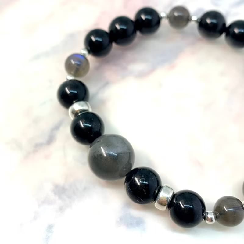 月夜星空 //天然手珠銀飾