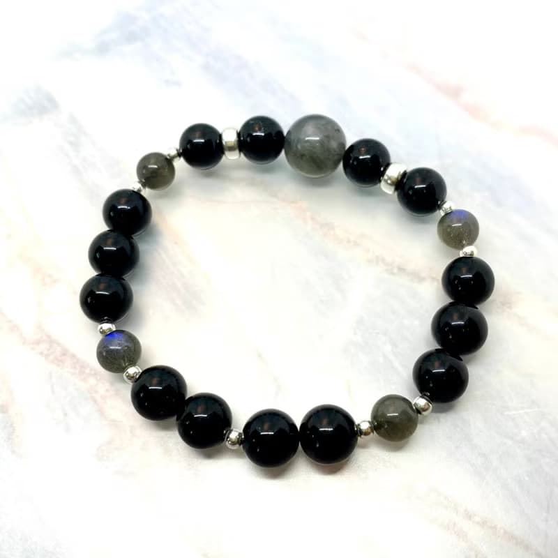 月夜星空 //天然手珠銀飾