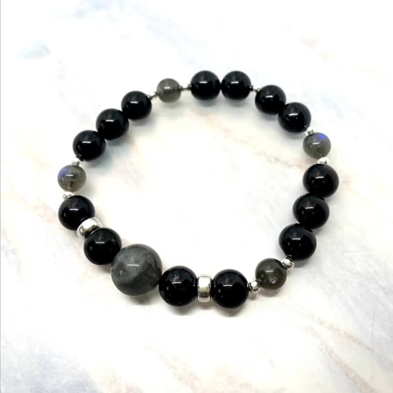 月夜星空 //天然手珠銀飾