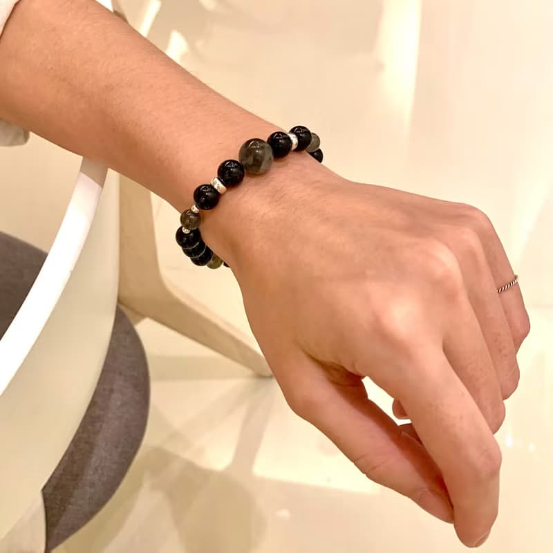 月夜星空 //天然手珠銀飾