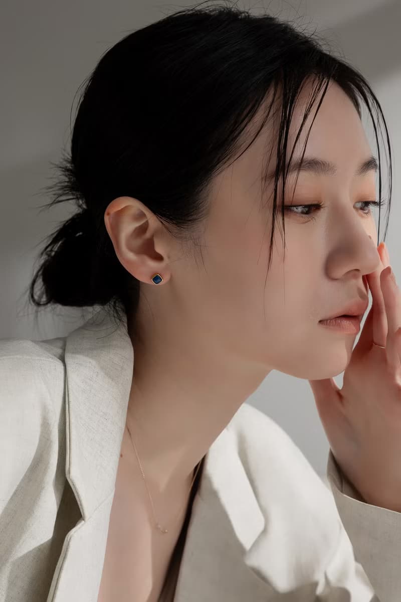 極簡方形。青金石耳環