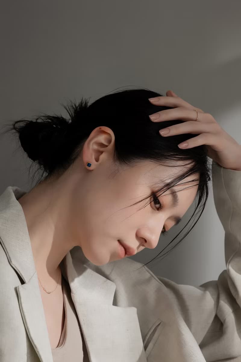 極簡方形。青金石耳環