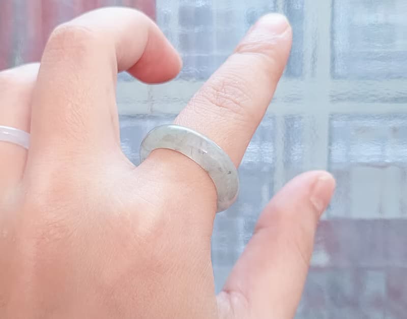 【親翠】天然翡翠 可口感十足美炸超冰晴綠手指鐲14戒圈