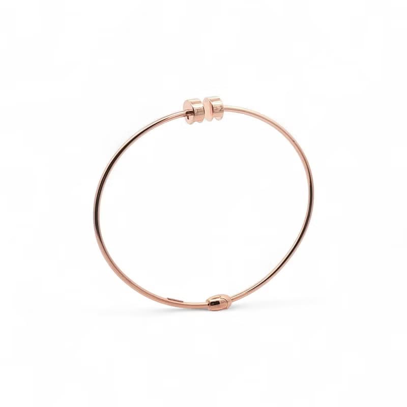 【輕盈質感】18K玫瑰金手鐲  | 優雅幾何  Oval設計