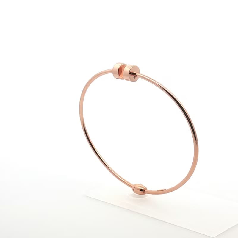 【輕盈質感】18K玫瑰金手鐲  | 優雅幾何  Oval設計