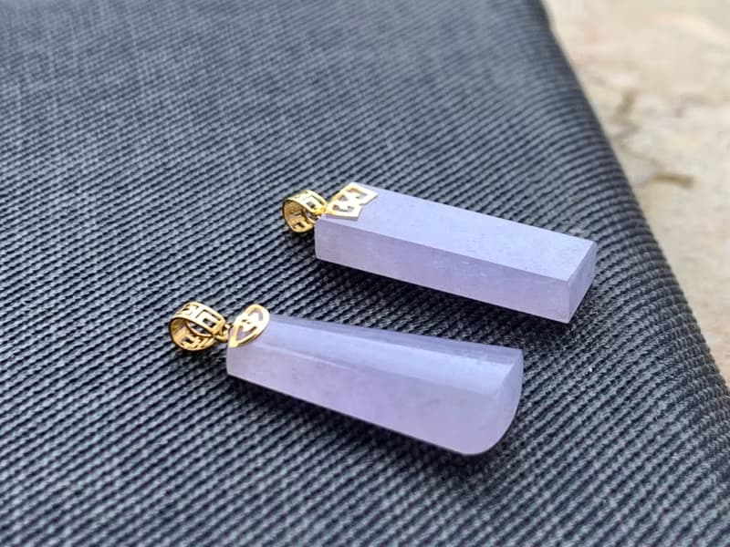 18K金 天然冰種翡翠 緬甸玉紫羅蘭翡翠平安無事排 冰豆 14KGB項鍊