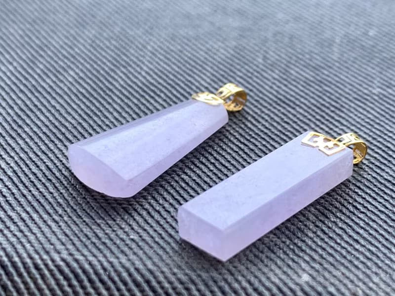 18K金 天然冰種翡翠 緬甸玉紫羅蘭翡翠平安無事排 冰豆 14KGB項鍊