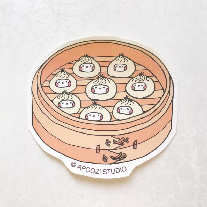 小籠包 貼紙 行李箱貼紙