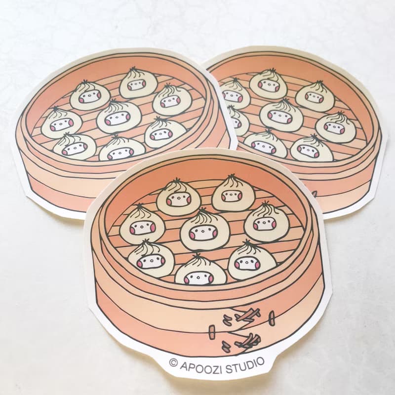 小籠包 貼紙 行李箱貼紙