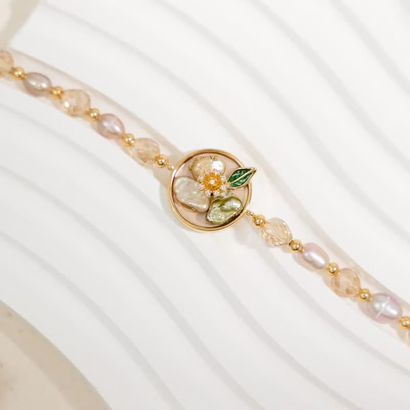 【光島系列】晨島花語手鍊 珍珠 貝殼 天然石 天然珍珠 手作 花朵