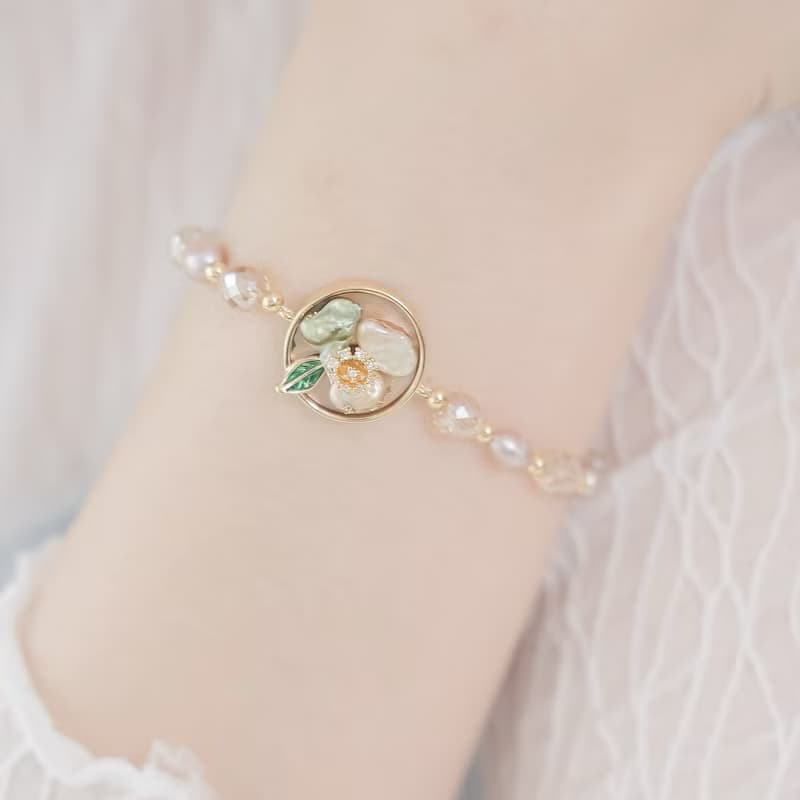 【光島系列】晨島花語手鍊 珍珠 貝殼 天然石 天然珍珠 手作 花朵