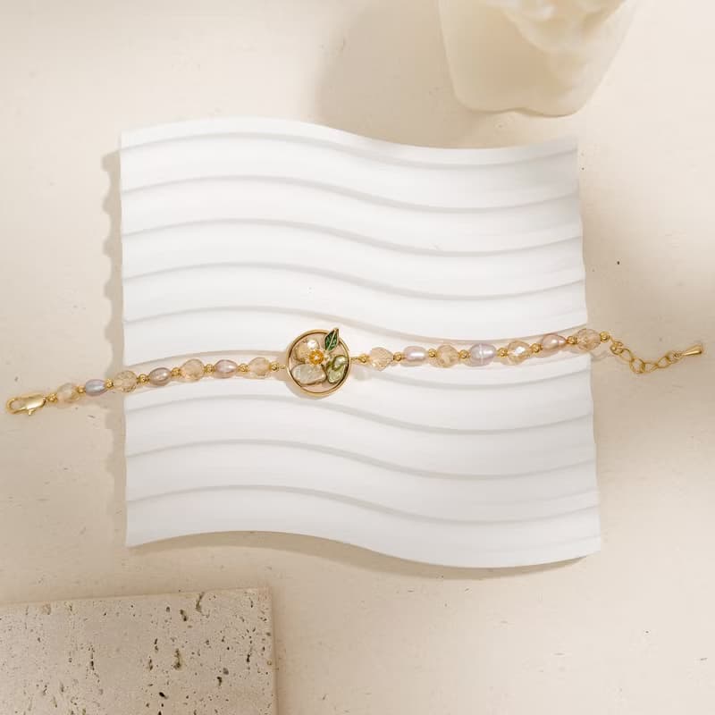 【光島系列】晨島花語手鍊 珍珠 貝殼 天然石 天然珍珠 手作 花朵