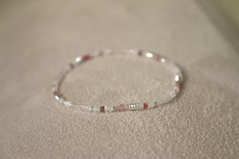 彈性 手環 紅寶石 月光石 天然石 - 惡作劇 -