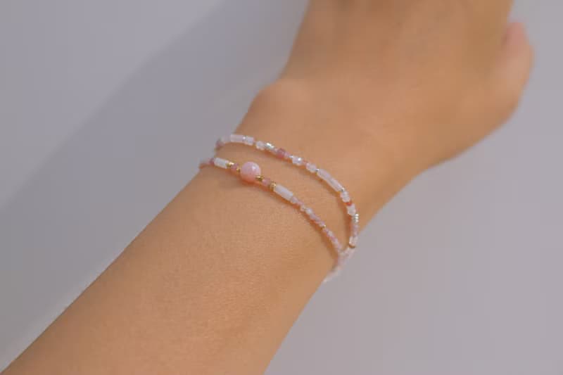 彈性 手環 紅寶石 月光石 天然石 - 惡作劇 -