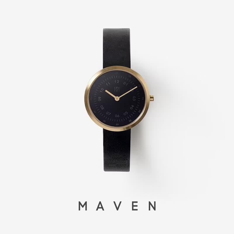 Friday 28 mm 黑色皮帶 日本石英機芯 藍寶石防花玻璃 MAVEN 手錶