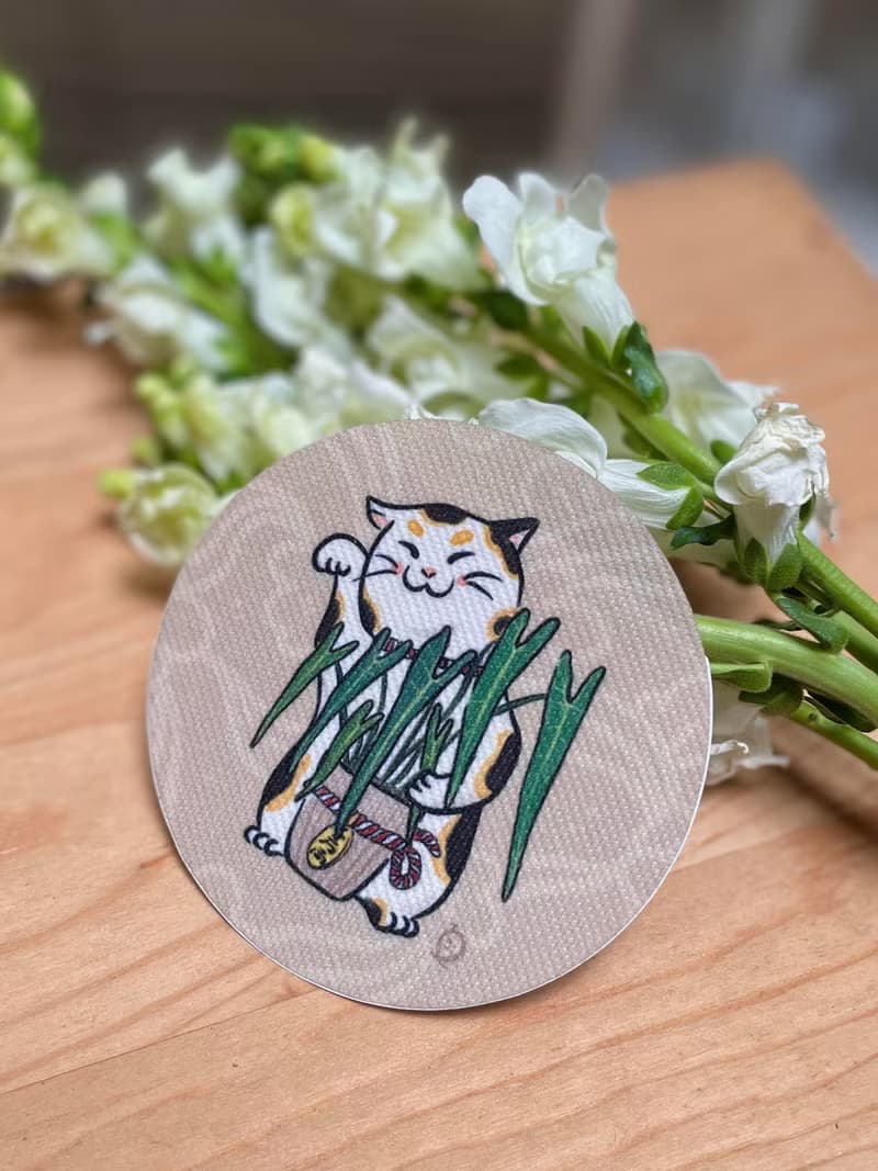 聖靈蔓綠絨招財貓 防水布貼