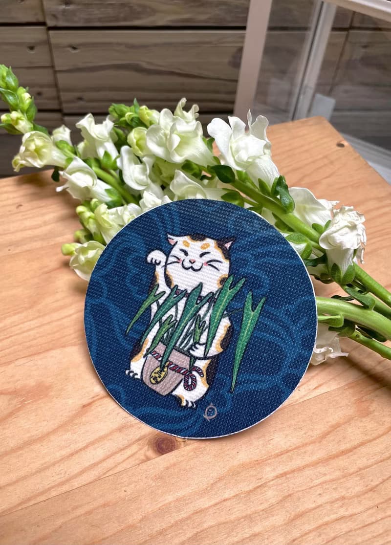 聖靈蔓綠絨招財貓 防水布貼