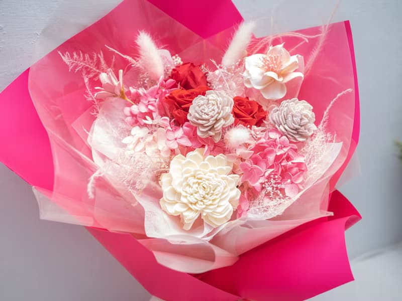 緋紅絮語-情人節永生玫瑰花束