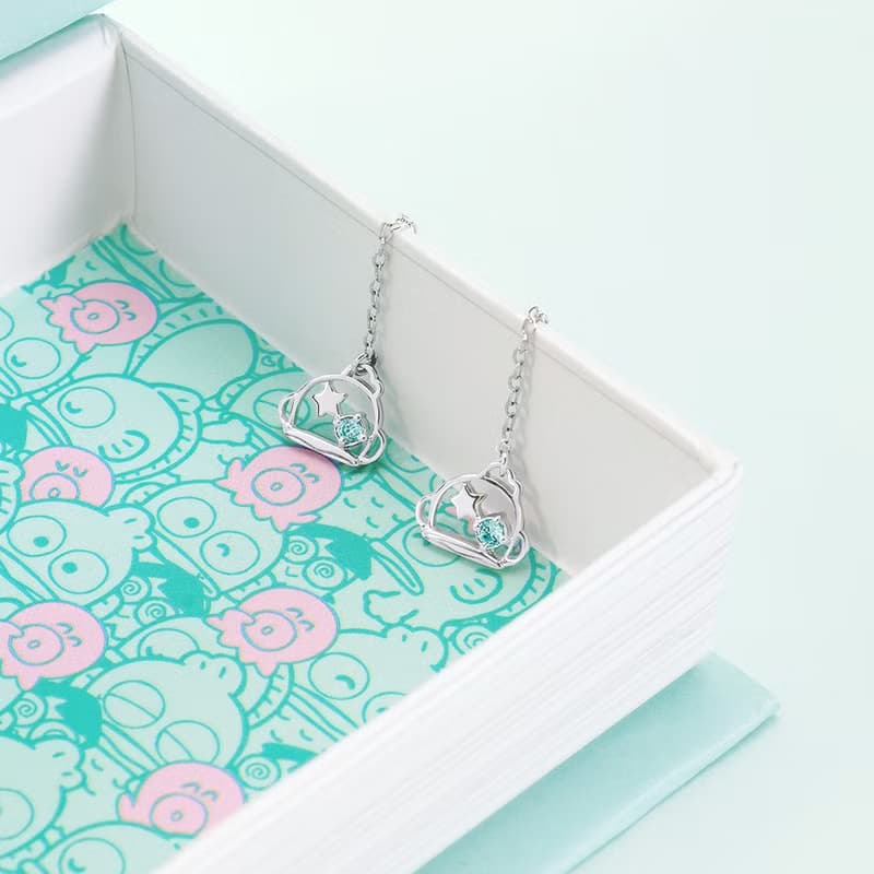 Hello Hangyodon系列-人魚漢頓線框晶鑽純銀耳環