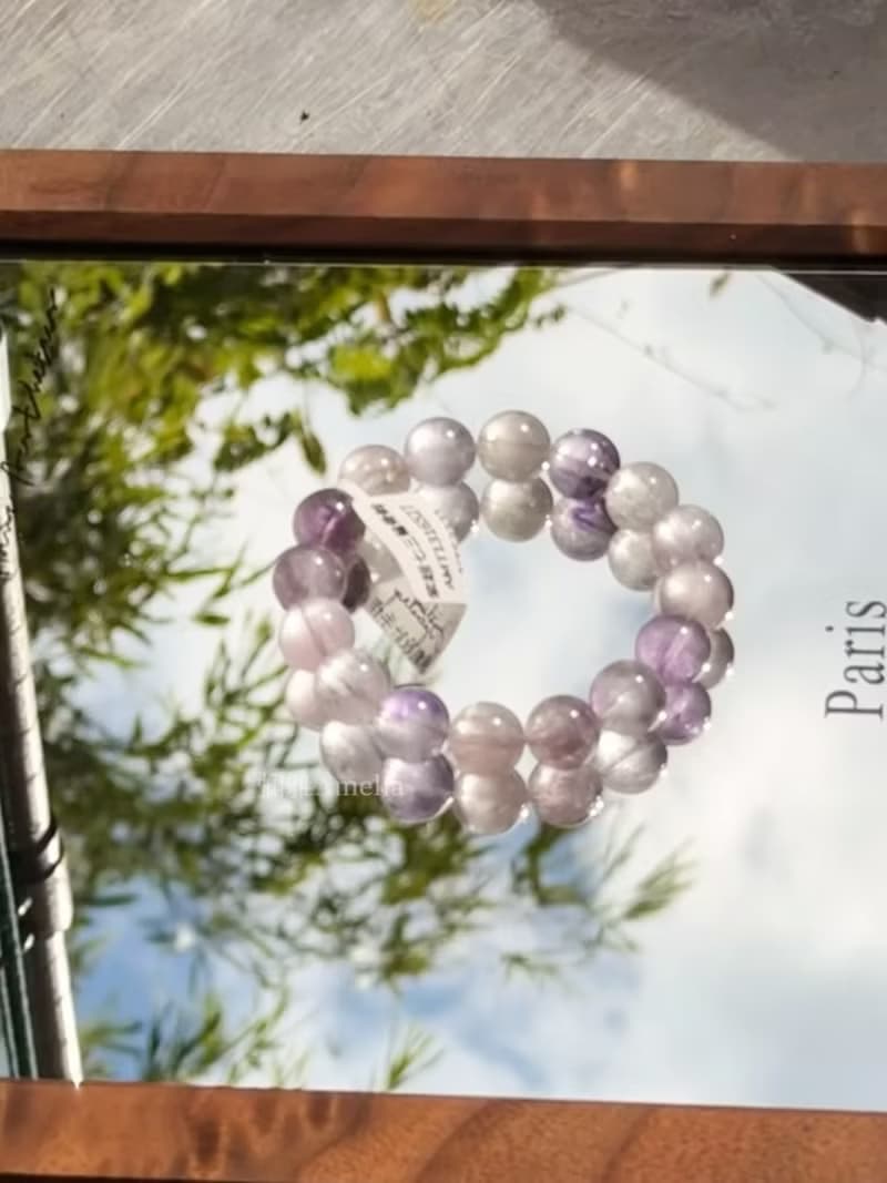 觀照洞見丨九紫離火運丨透體含草莓籽帶彩虹高品超七紫水晶手串