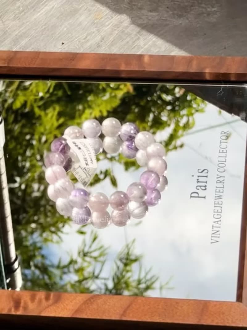 觀照洞見丨九紫離火運丨透體含草莓籽帶彩虹高品超七紫水晶手串