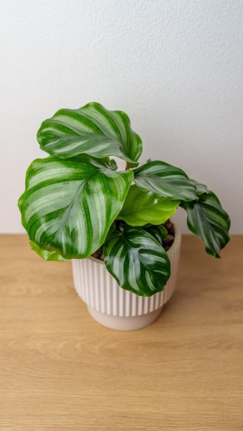 白蘋果竹芋 直條紋水泥盆栽  辦公室植栽 開幕送禮 喬遷禮物