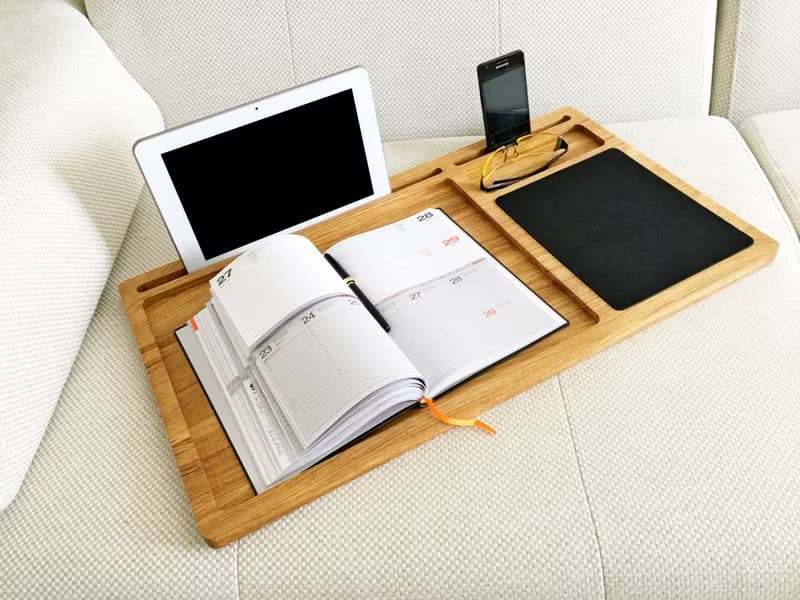 Lap desk Oak wood laptop stand First fathers day gift Mobile workstation