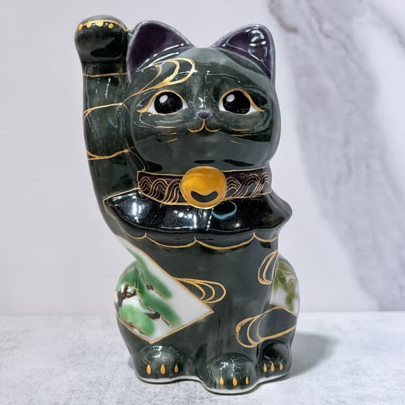 【松梅招福】日本清水燒招財貓 | 色繪 - 松竹梅