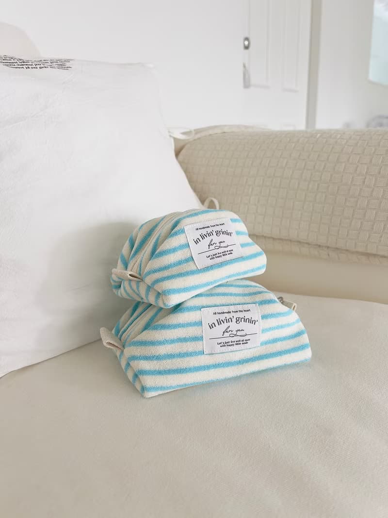 terry stripe pouch M_aquarius